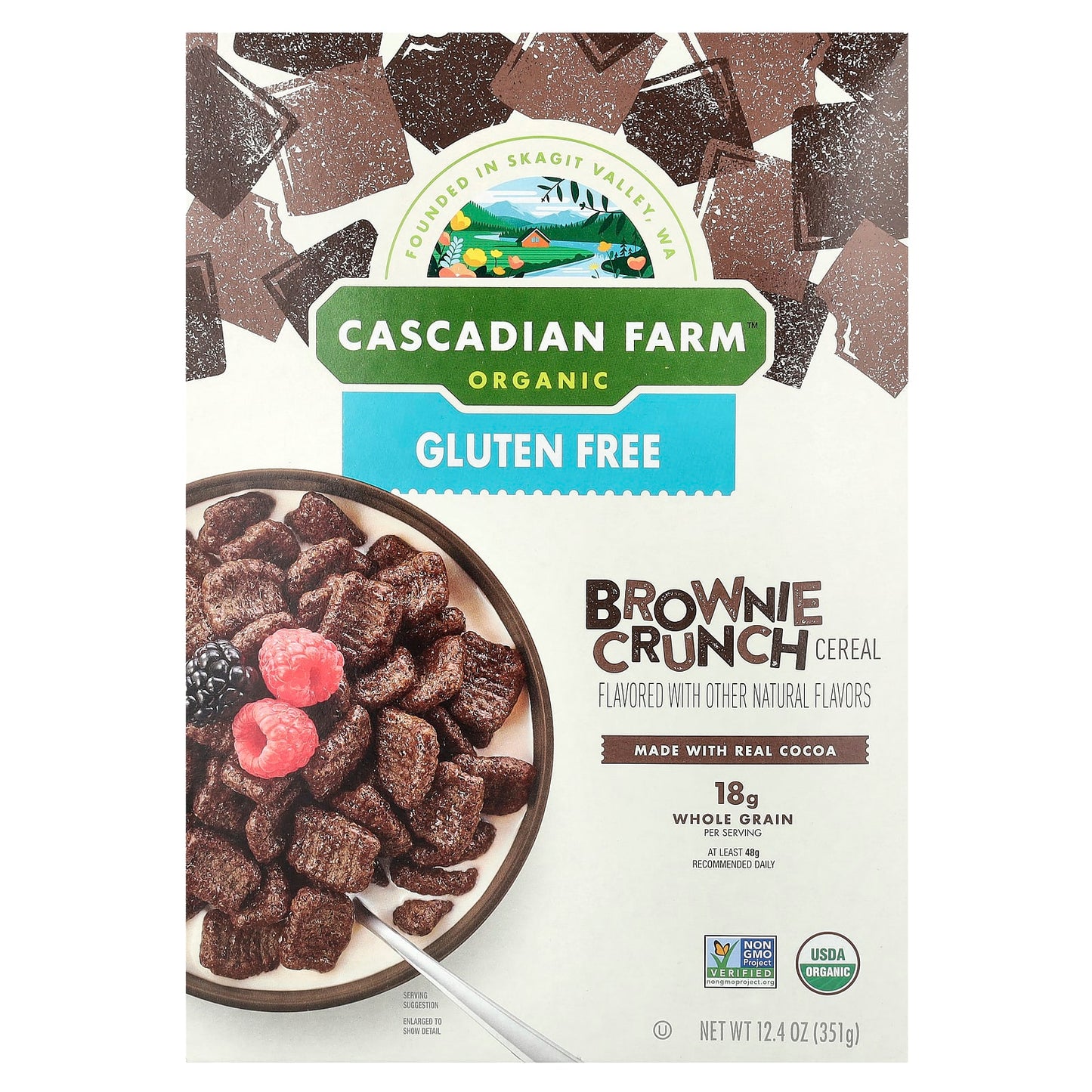 Cascadian Farm Organic Brown Crunch Cereal, 12.4 oz - USDA Certified - Image 1