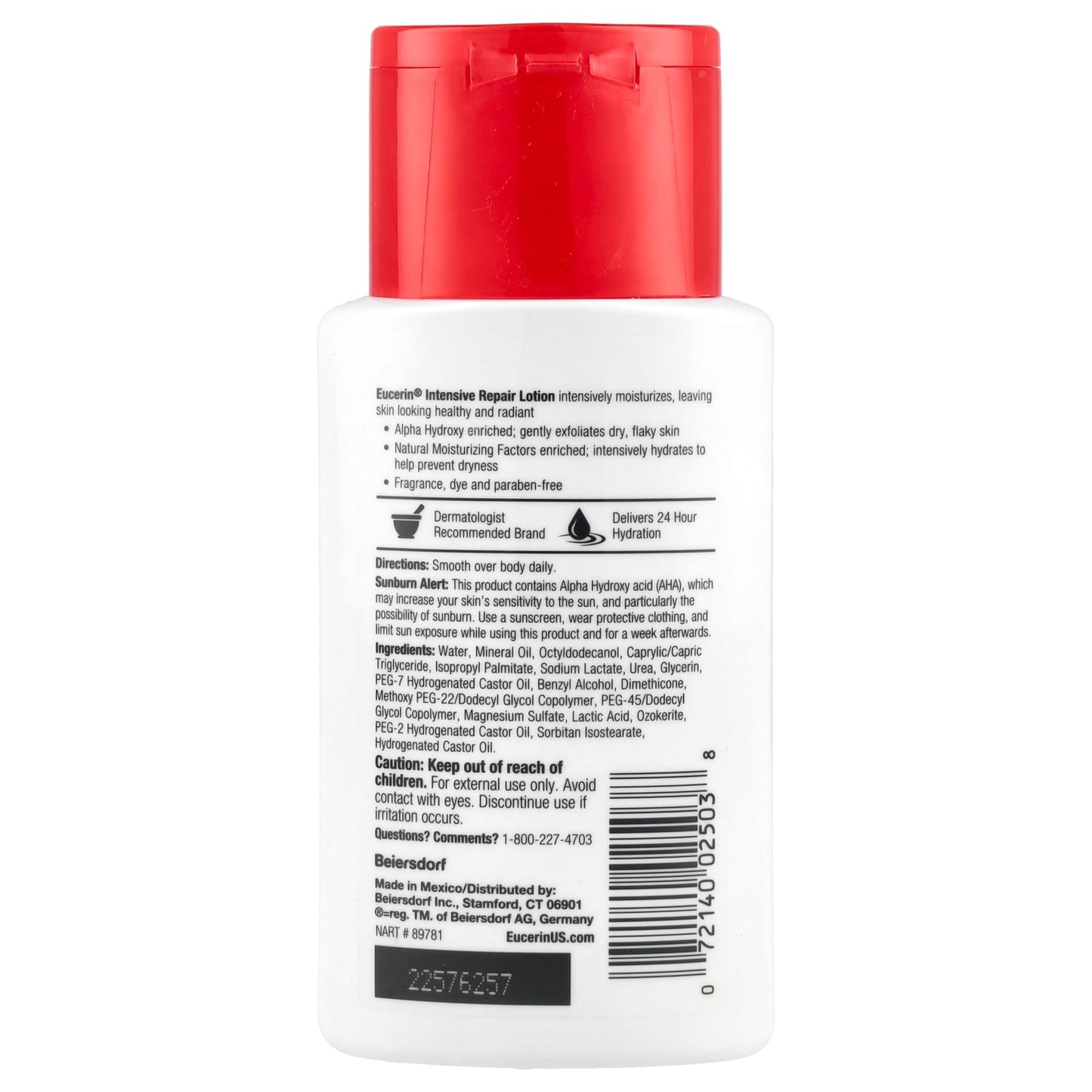 Eucerin Intensive Repair Lotion for Dry Skin, Fragrance Free, 3 fl oz - Image 2