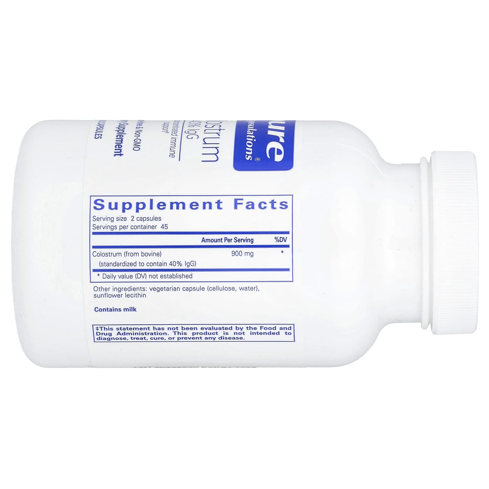 Pure Encapsulations, Colostrum, 90 Capsules (450 mg per Capsule) - Image 2