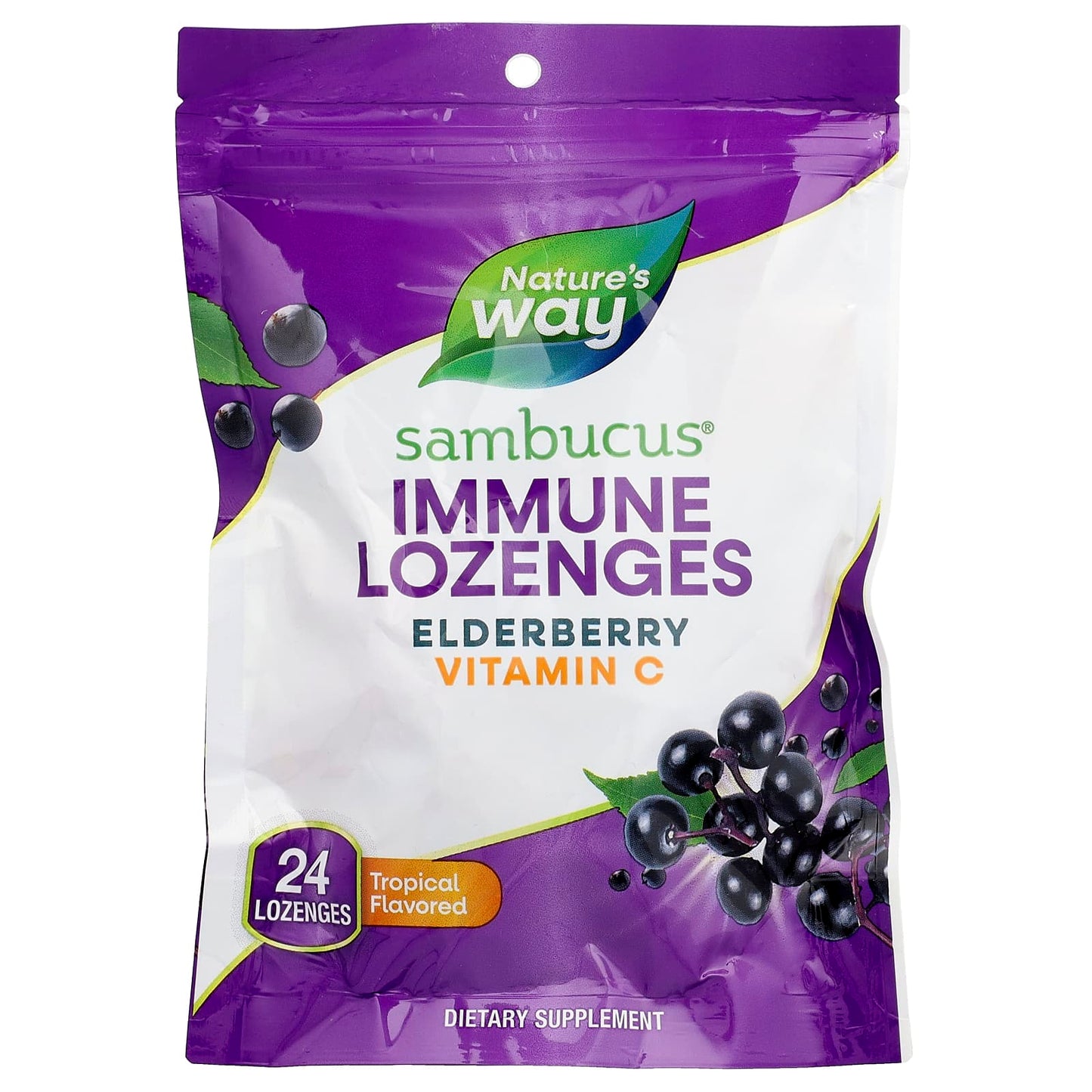Nature's Way, Sambucus® Immune Lozenges, Tropical, 24 Lozenges - Image 1