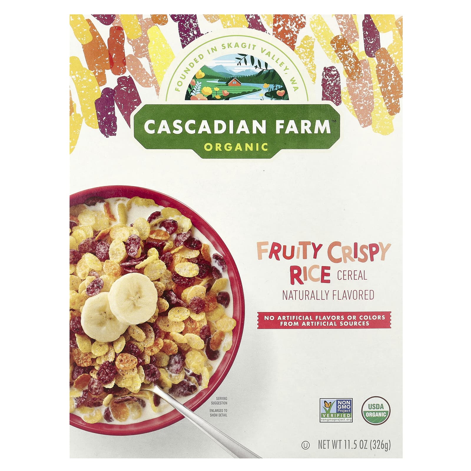 Cascadian Farm Organic Fruity Crispy Rice Cereal, 11.5 oz - Image 1