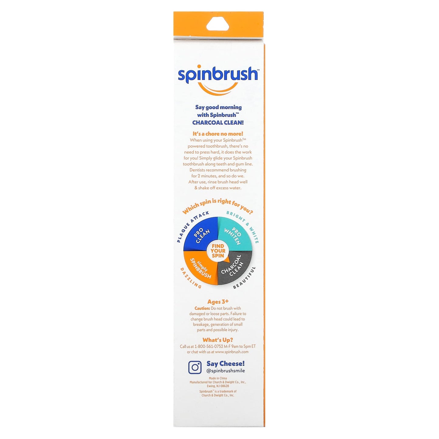 Spinbrush, Charcoal Clean, Powered Toothbrush, Soft, 1 Toothbrush - Image 2