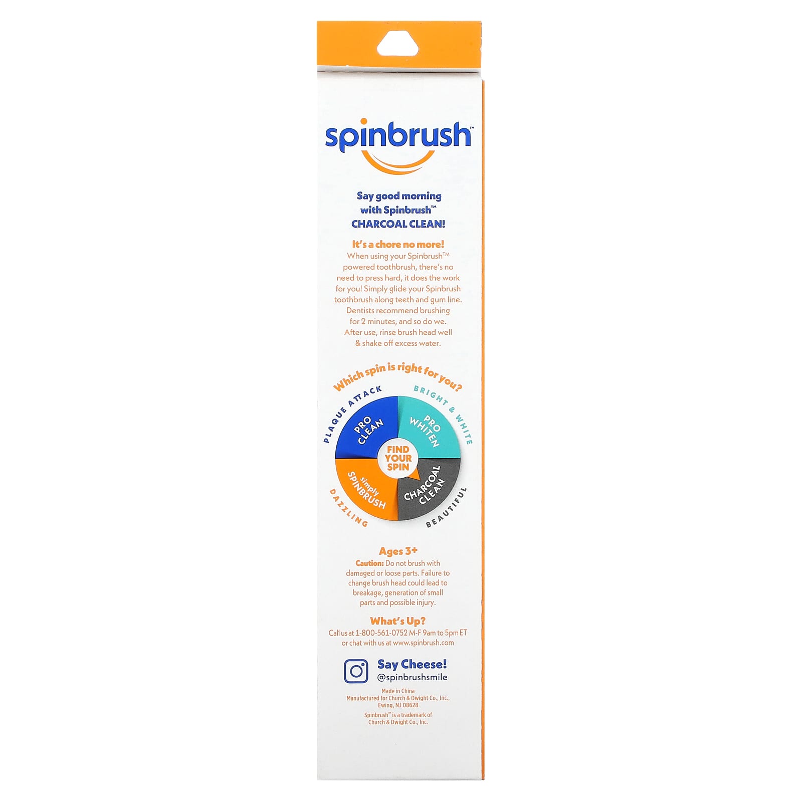 Spinbrush, Charcoal Clean, Powered Toothbrush, Soft, 1 Toothbrush - Image 2