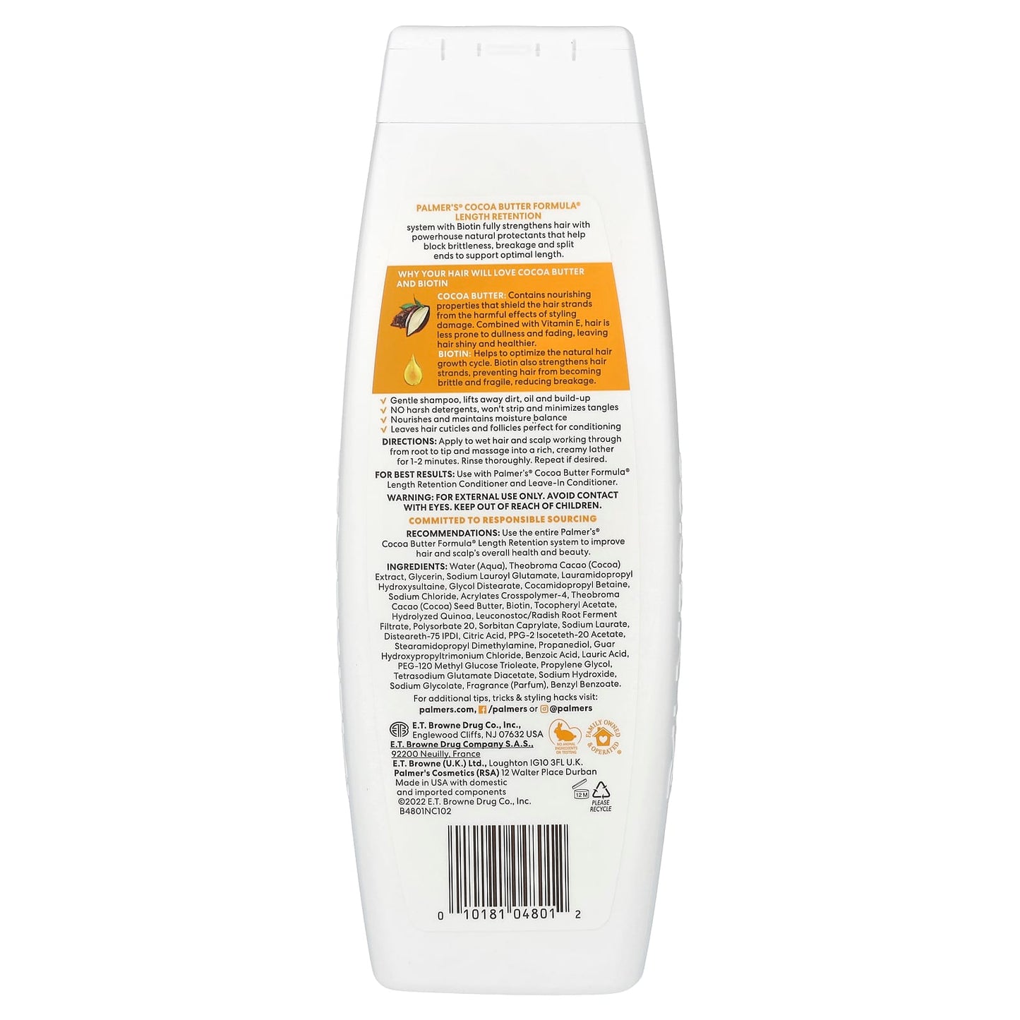 Palmer's, Cocoa Butter Formula® with Vitamin E, Length Retention Shampoo, 13.5 fl oz (400 ml) - Image 2