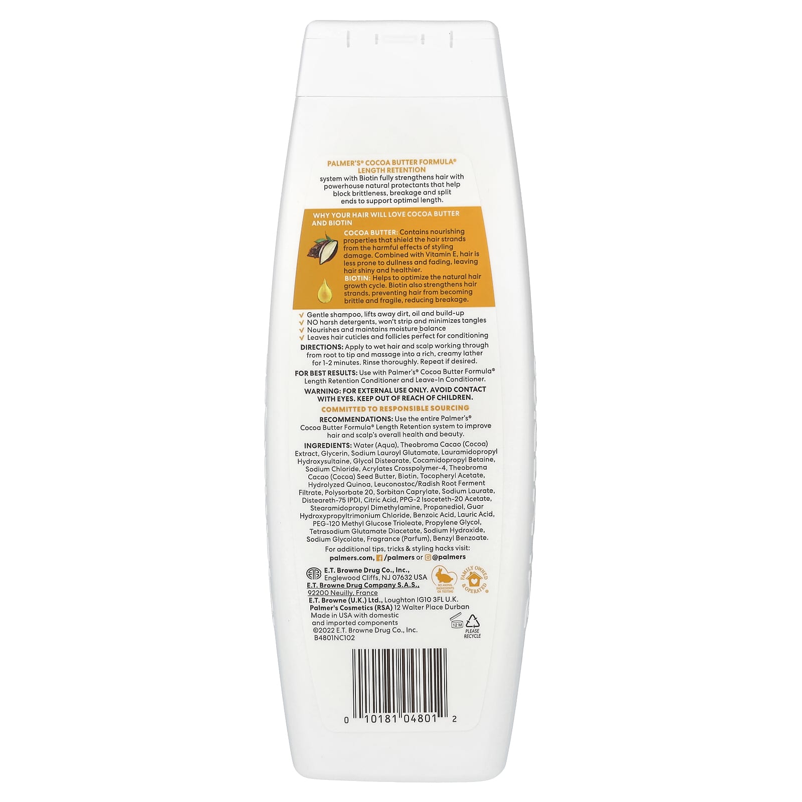 Palmer's, Cocoa Butter Formula® with Vitamin E, Length Retention Shampoo, 13.5 fl oz (400 ml) - Image 2