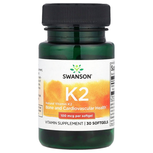Swanson, Natural Vitamin K2, 100 mcg, 30 Softgels - Image 1