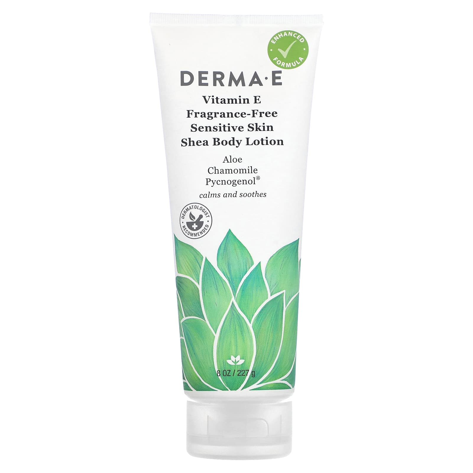 Soothe & Hydrate with DERMA E Vitamin E Sensitive Skin Shea Body Lotion, Fragrance-Free - Image 1