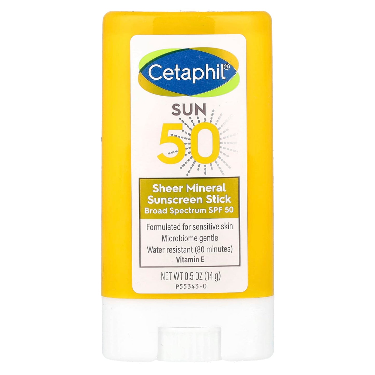 Cetaphil Sensitive Skin Mineral Sunscreen Stick, SPF 50, 0.5 oz - Image 1