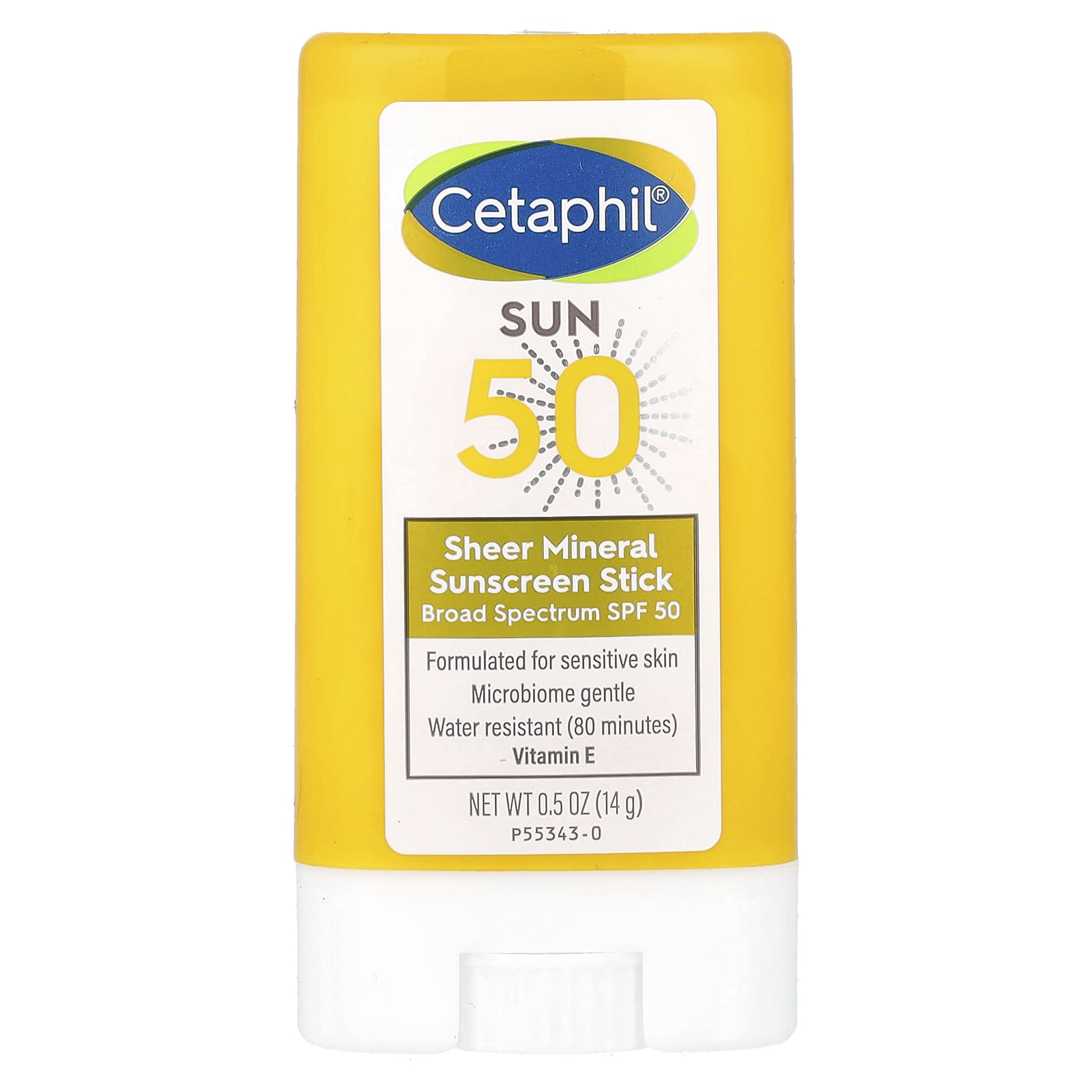 Cetaphil Sensitive Skin Mineral Sunscreen Stick, SPF 50, 0.5 oz - Image 1