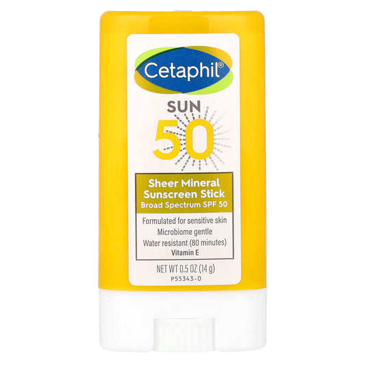 Cetaphil Sensitive Skin Mineral Sunscreen Stick, SPF 50, 0.5 oz - Image 1