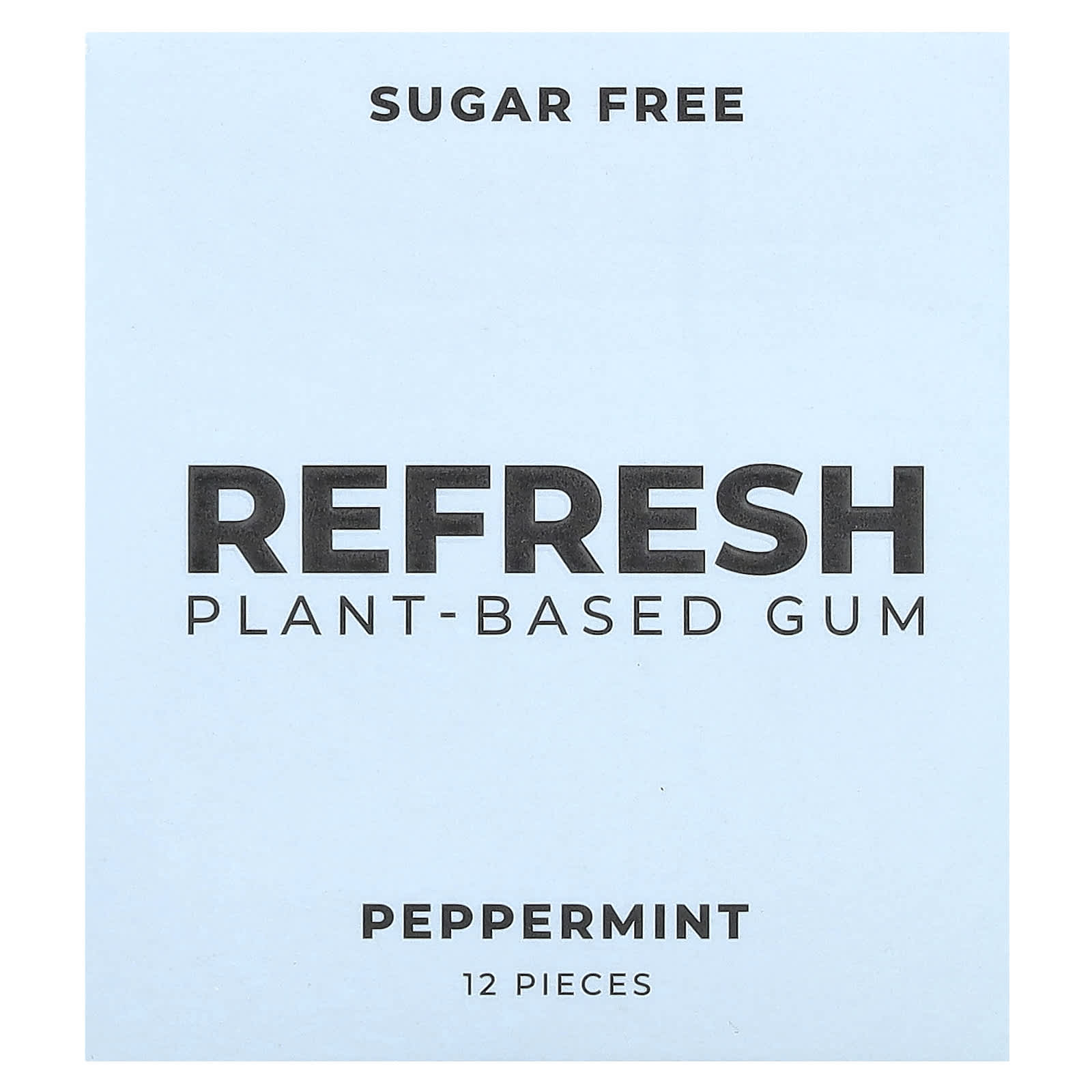Refresh Gum, Plant-Based Gum, Sugar Free, Peppermint, 12 Pieces - Image 1