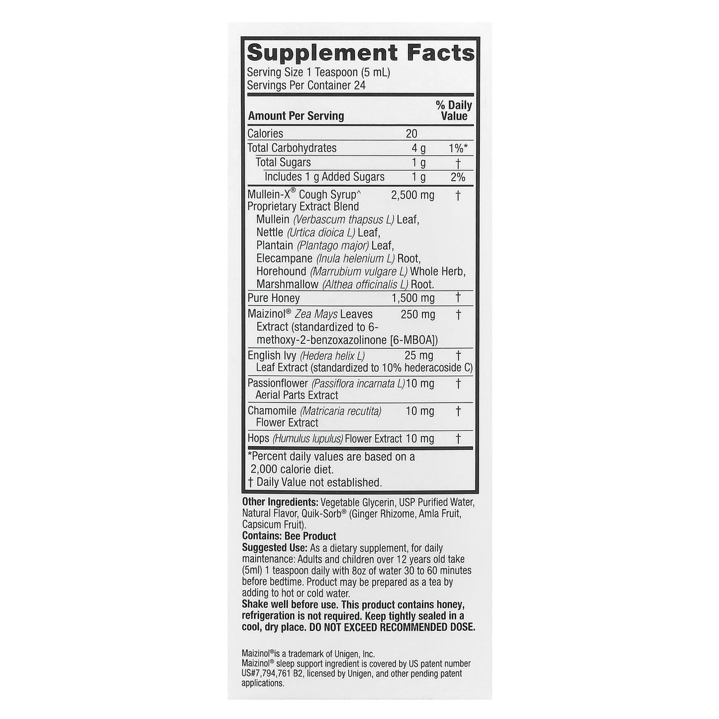 Nature's Answer, Natural Mullein-X Cough Syrup PM, Nighttime , 4 fl oz (120 ml) - Image 2