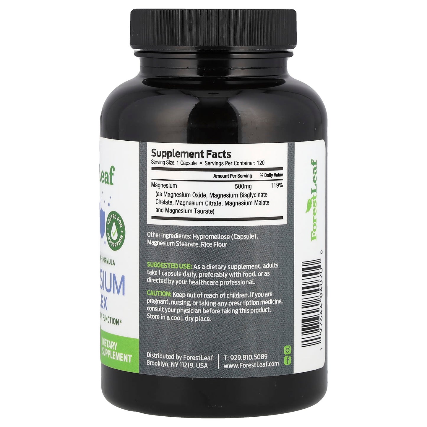Advanced Magnesium Complex - 500mg, 120 Capsules, Vegetarian Friendly - Image 2