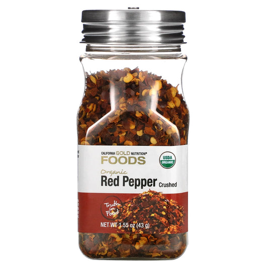 California Gold Nutrition Organic Crushed Red Pepper 1.55 oz (43g) - Image 1