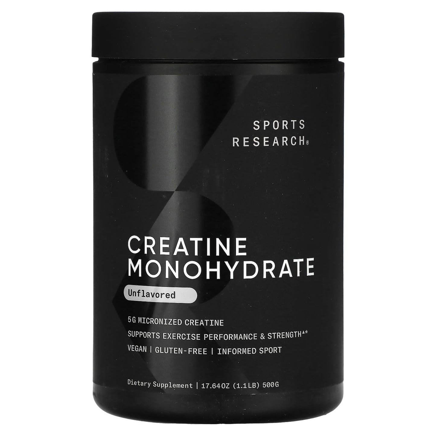 Sports Research, Creatine Monohydrate, Unflavored, 1.1 lb (500 g) - Image 1