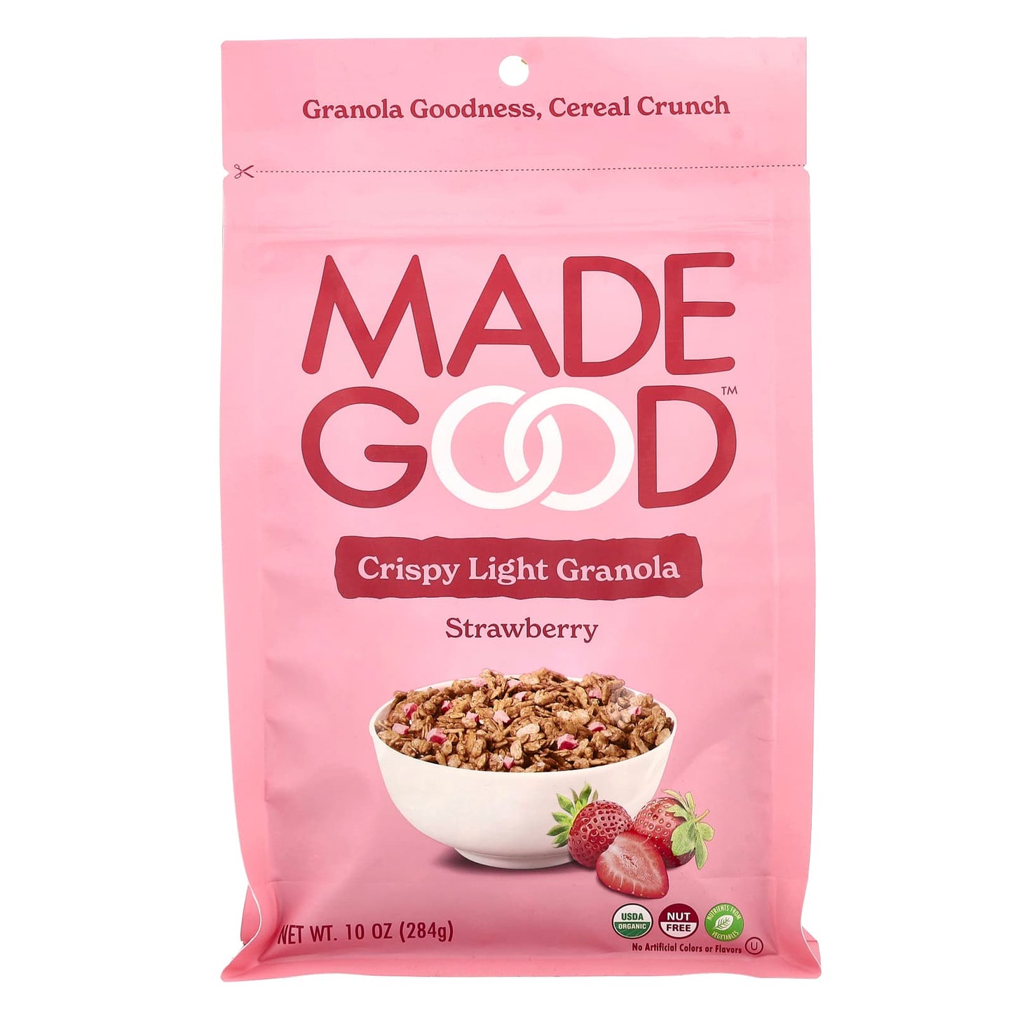 MadeGood, Crispy Light Granola, Strawberry, 10 oz (284 g) - Image 1
