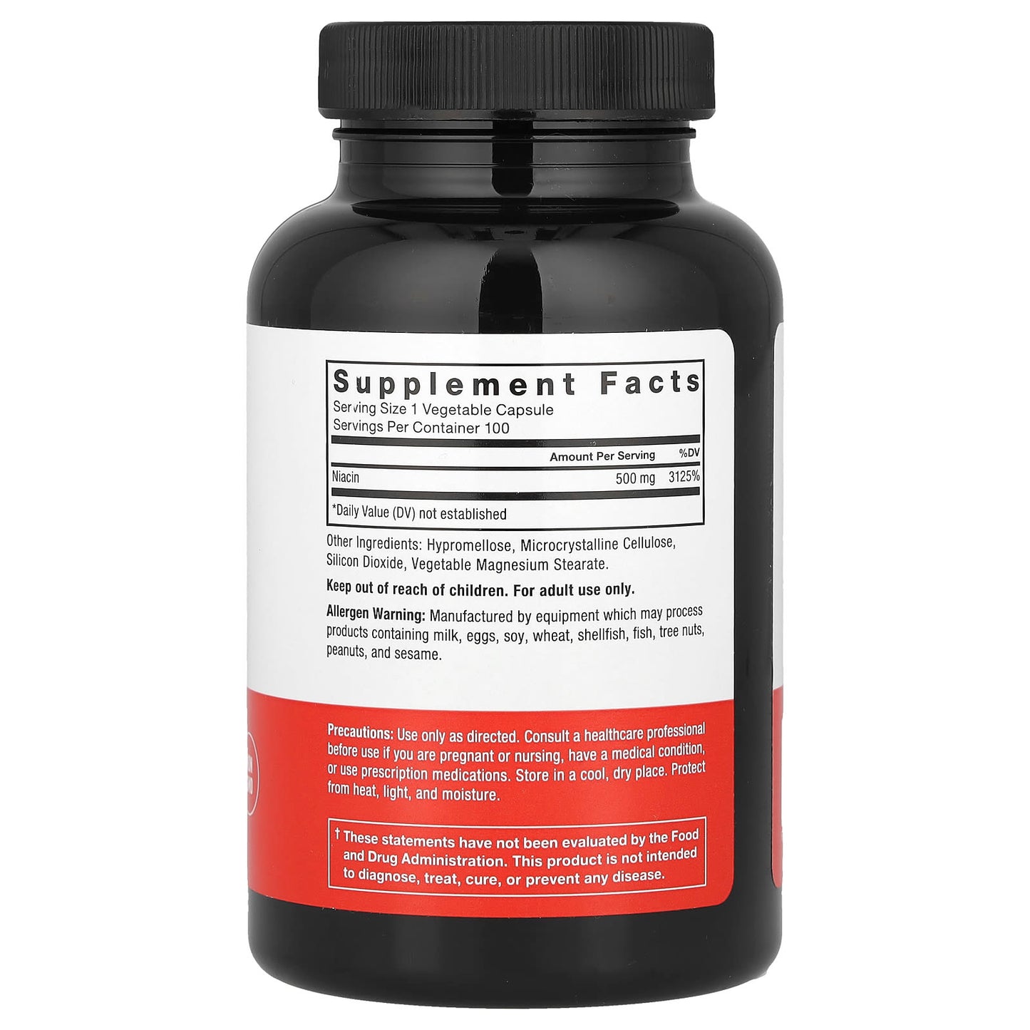 Force Factor Niacin Supplement, 500mg, 100 Veggie Capsules - Image 2