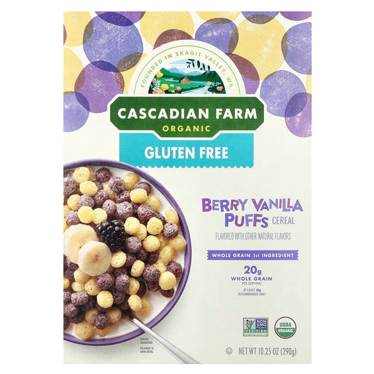 Organic Berry Vanilla Puffs Cereal by Cascadian Farm - USDA Organic - Image 1