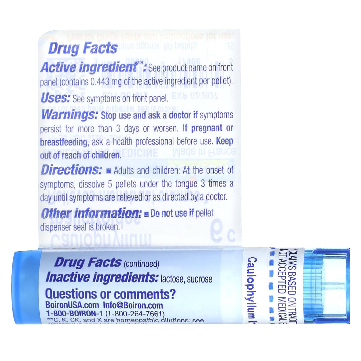 Boiron Caulophyllum Thalictroides 6C Cramp Relief Pellets - Image 2