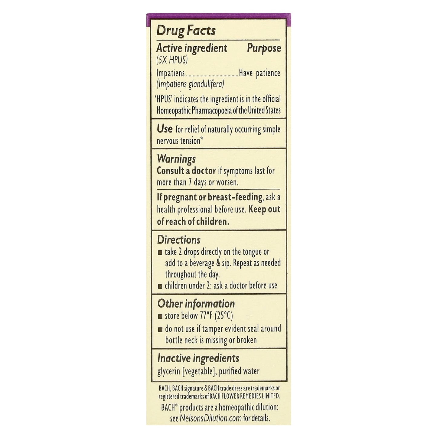Bach Original Flower Remedies Impatiens for Emotional Balance - 0.35 fl oz - Image 2