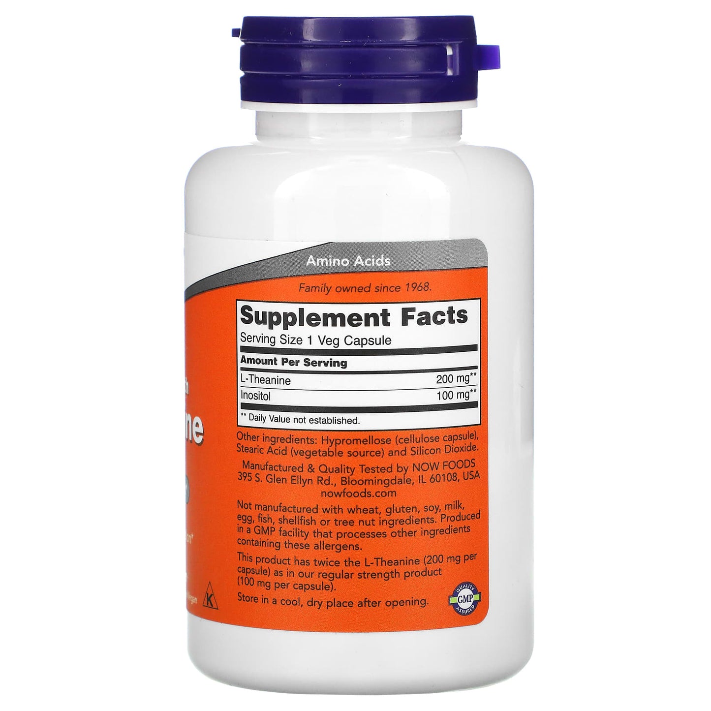 NOW Foods, Double Strength L-Theanine, 200 mg, 120 Veg Capsules - Image 2