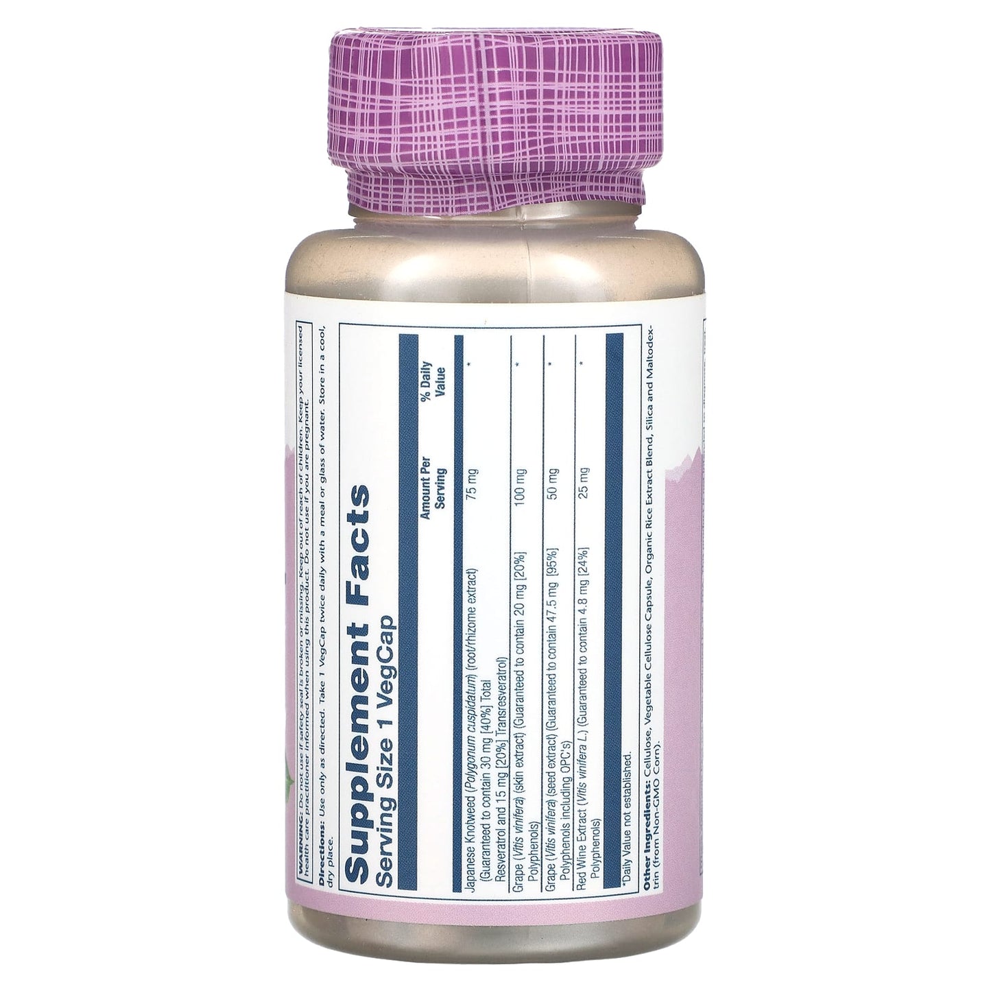 Solaray, Vital Extracts, Resveratrol, 75 mg, 60 VegCaps - Image 2