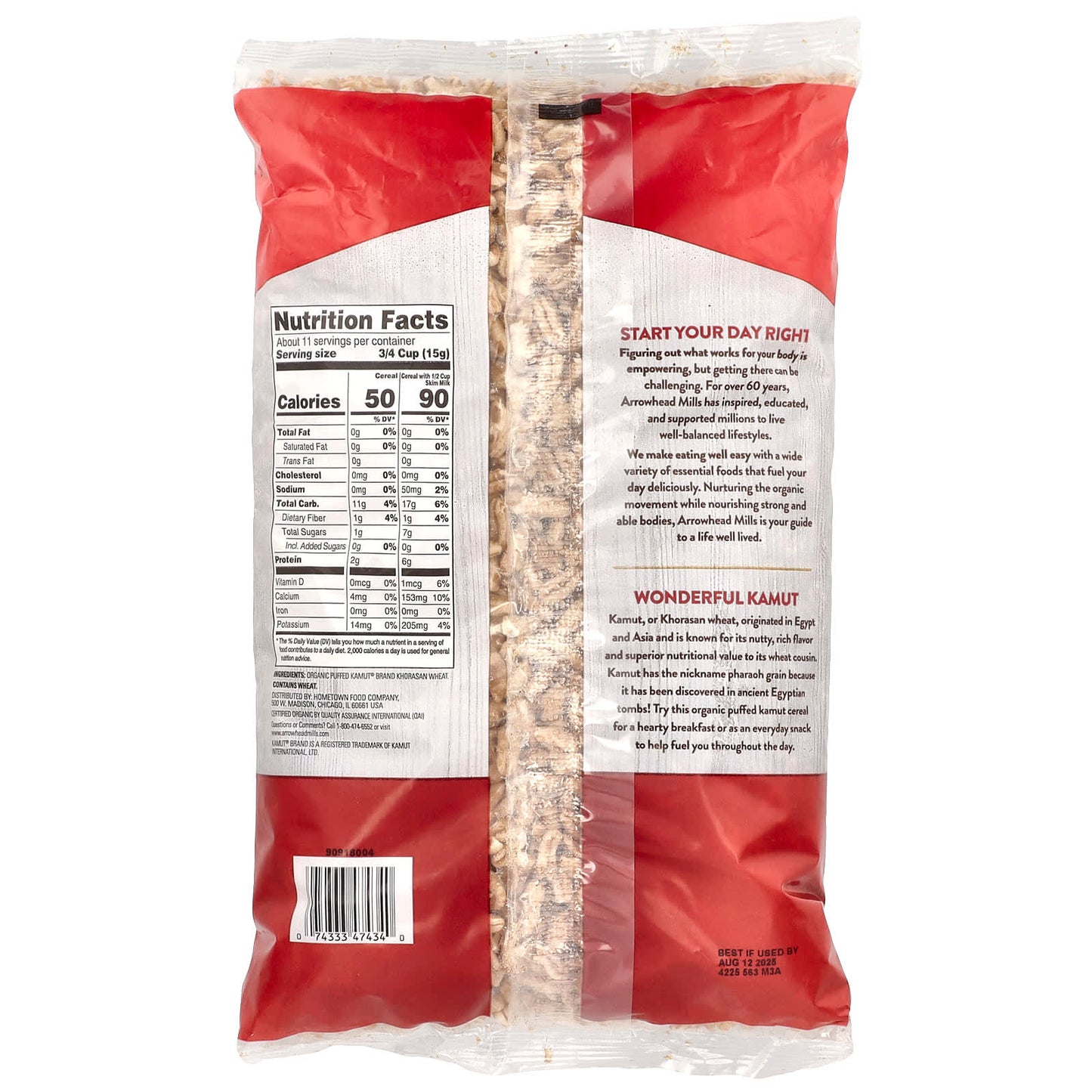 Organic Puffed Kamut Cereal by Arrowhead Mills, 6 oz, Non-GMO - Image 2