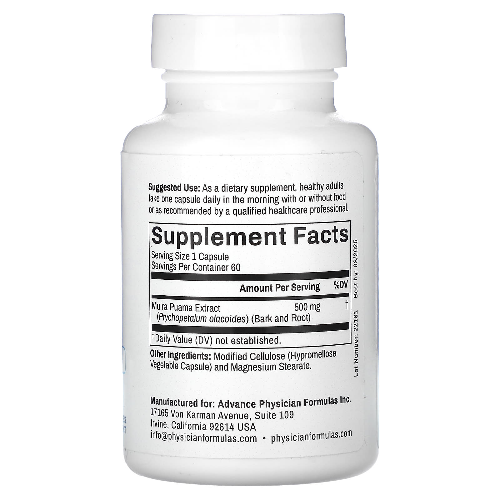 Muira Puama 500mg Capsules by Advance Physician Formulas - 60 Count - Image 2