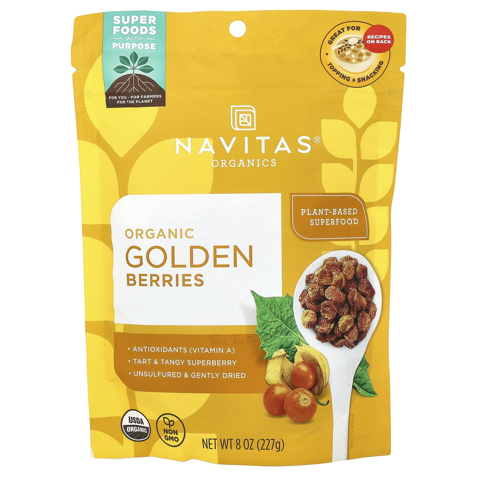 Navitas Organics, Organic Golden Berries, 8 oz (227 g) - Image 1