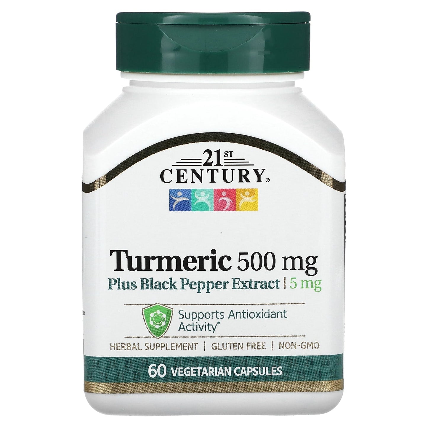 Turmeric Plus Black Pepper Supplement - 500mg, 60 Capsules - Image 1