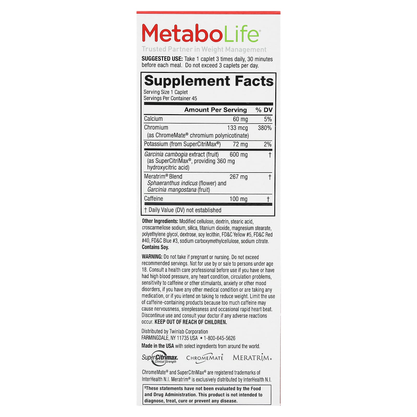 Metabolife, Ultra Advanced Weight Loss Formula , 45 Caplets - Image 2