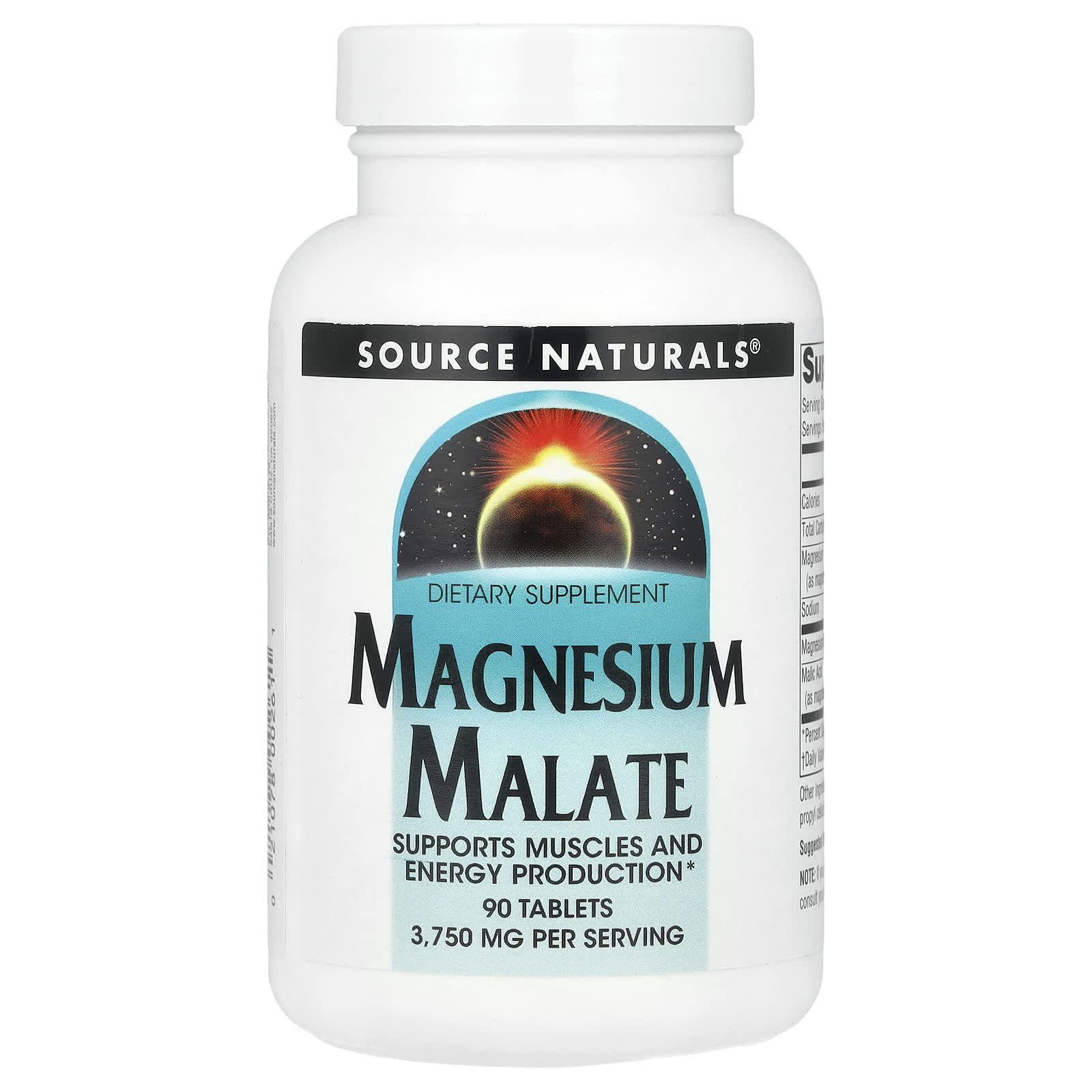 Source Naturals, Magnesium Malate, 90 Tablets - Image 1