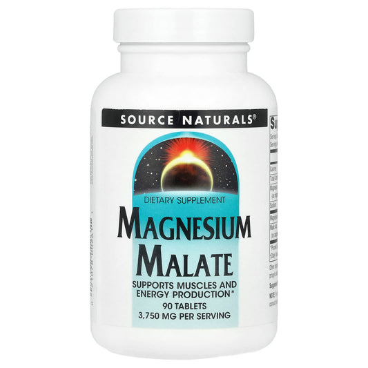 Source Naturals, Magnesium Malate, 90 Tablets - Image 1