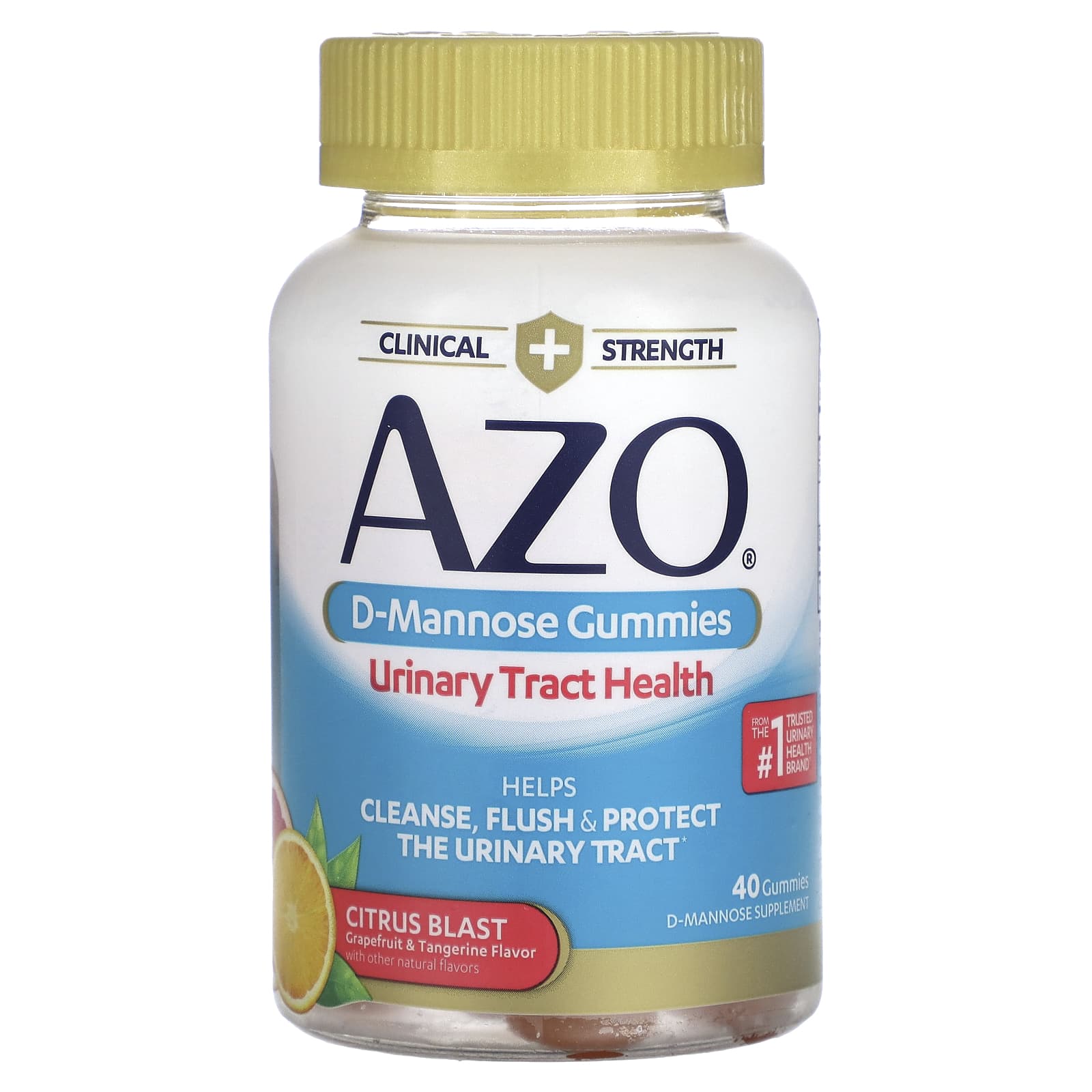 AZO D-Mannose Gummies for Urinary Tract Health, Citrus Blast, 40 Gummies - Image 1