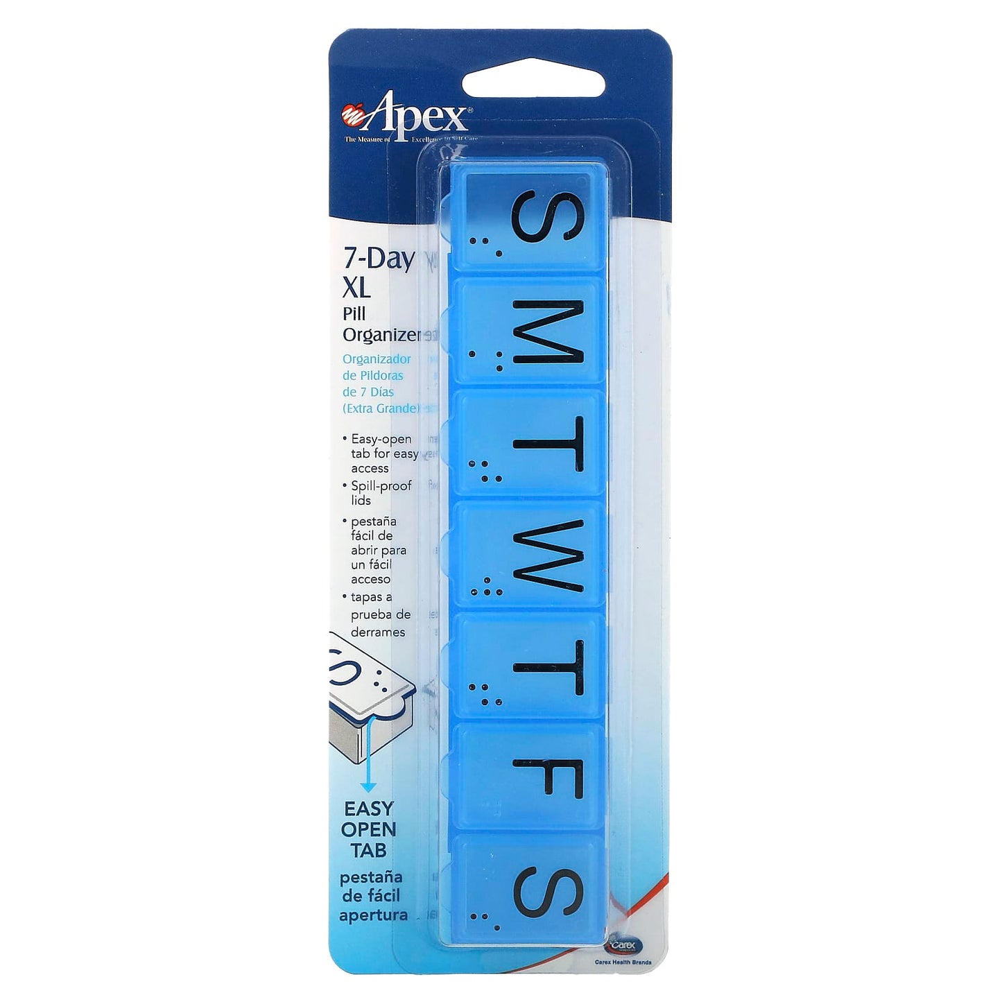 Stay Organized with Apex 7-Day Pill Organizer, X-Large - Perfect for Seniors and Busy Lives - Image 1