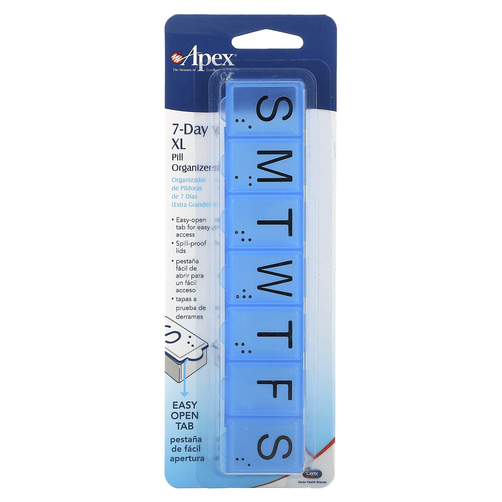 Stay Organized with Apex 7-Day Pill Organizer, X-Large - Perfect for Seniors and Busy Lives - Image 1