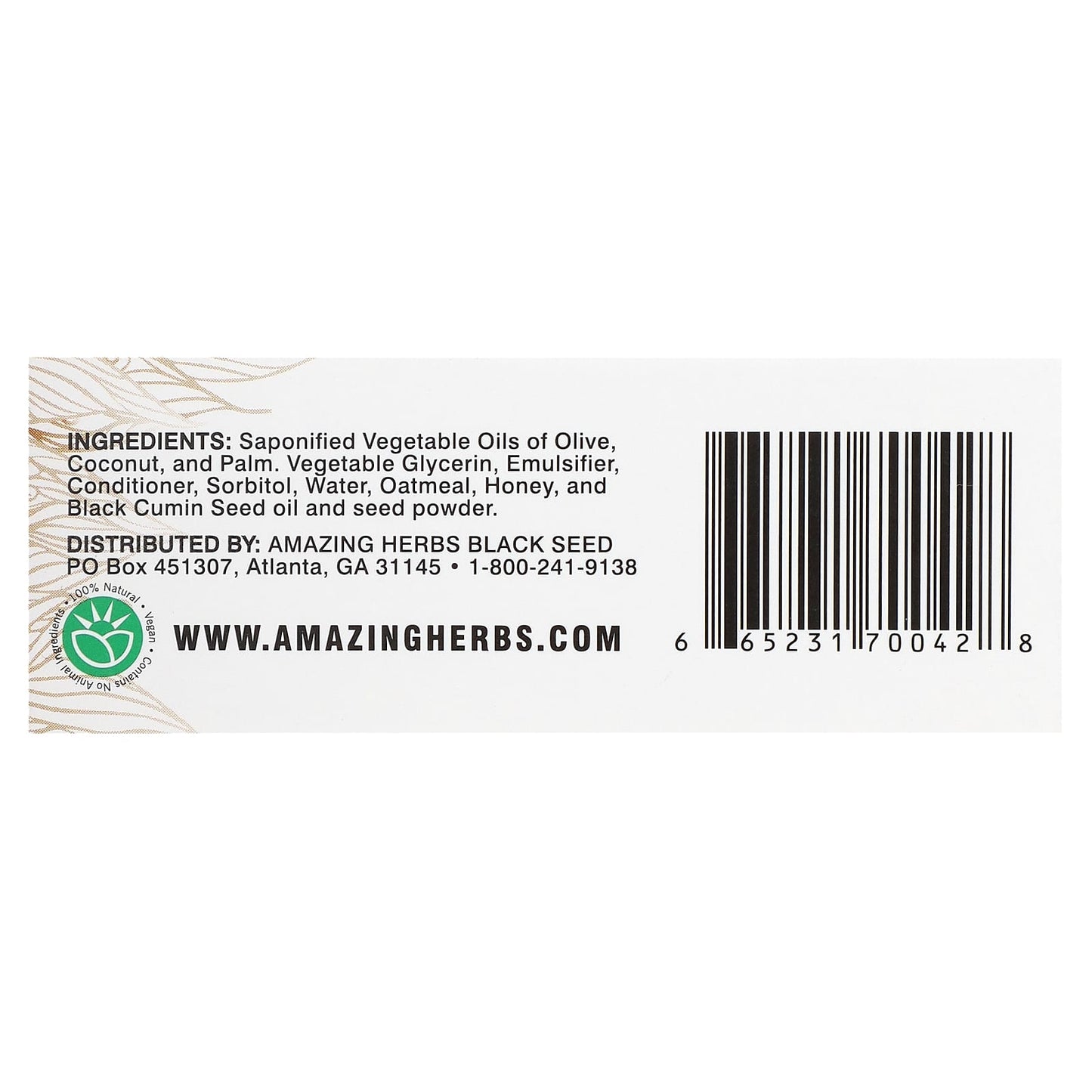 Black Seed Oatmeal & Honey Soap for Nourished Skin - 4.25 oz - Image 2