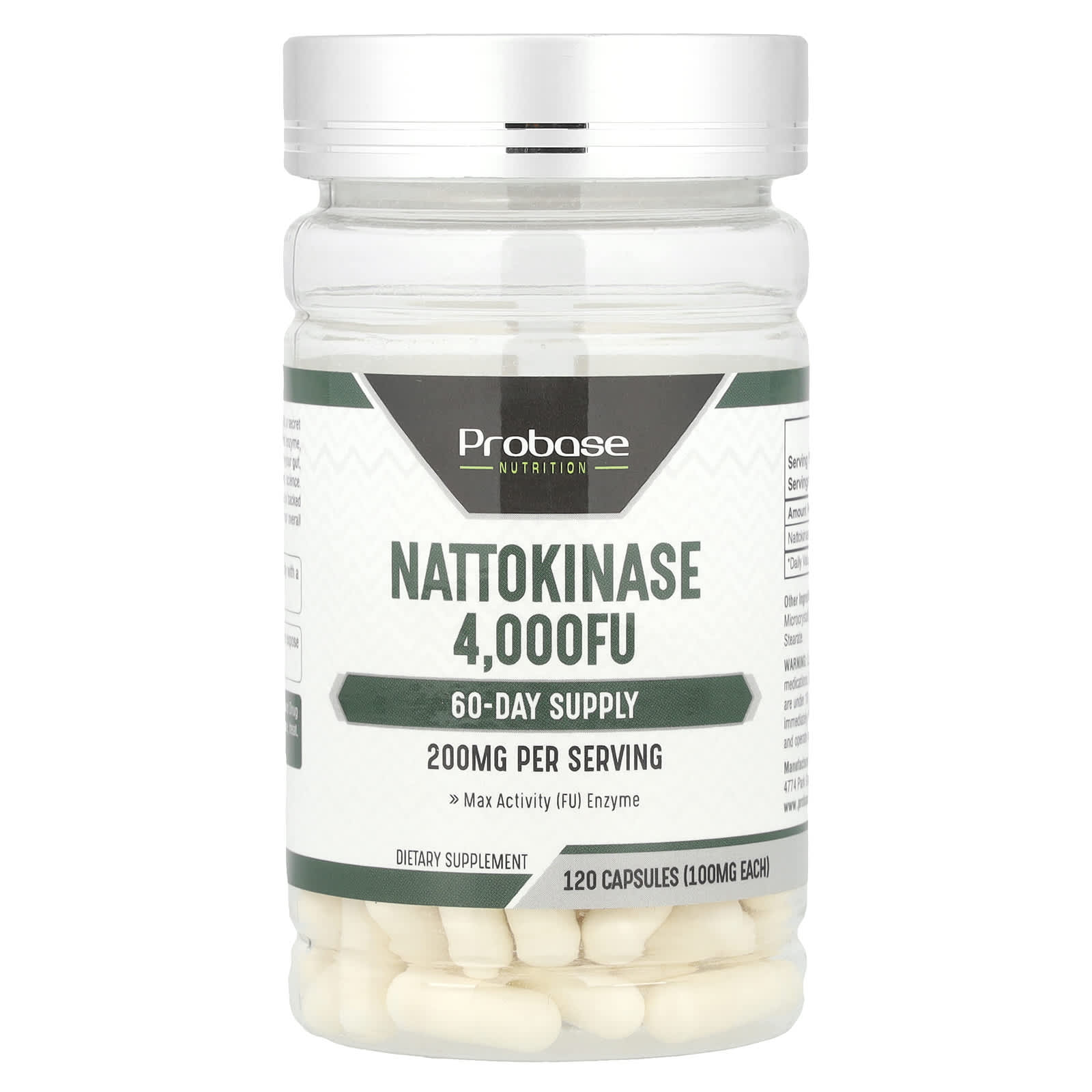 Probase Nutrition, Nattokinase, 120 Capsules (100 mg per Capsule) - Image 1