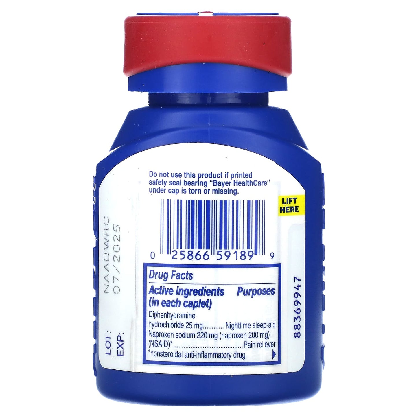 Aleve PM Sleep Aid & Pain Relief, 80 Caplets - Image 2