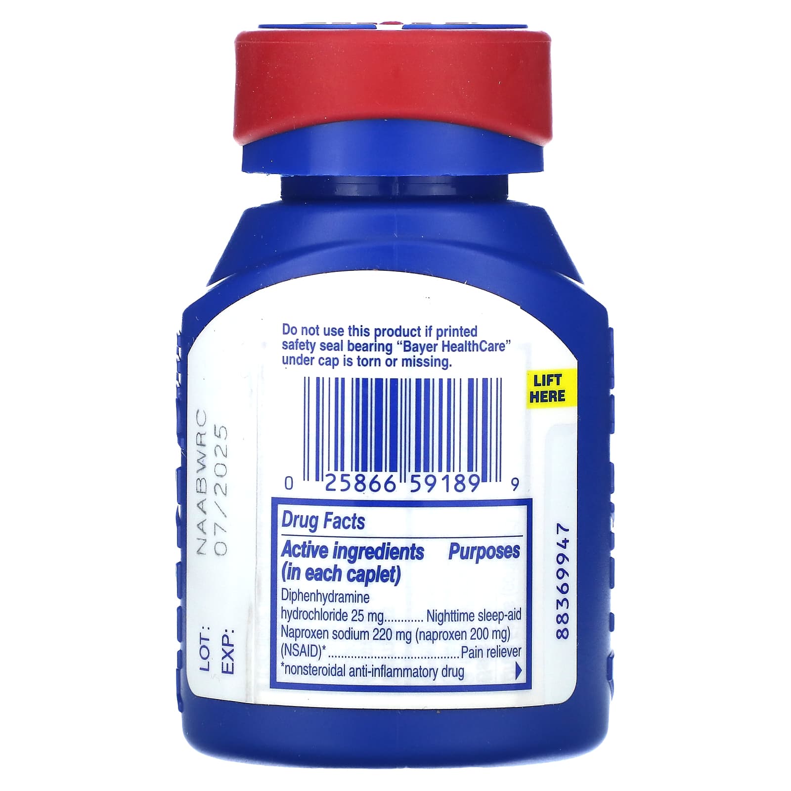 Aleve PM Sleep Aid & Pain Relief, 80 Caplets - Image 2