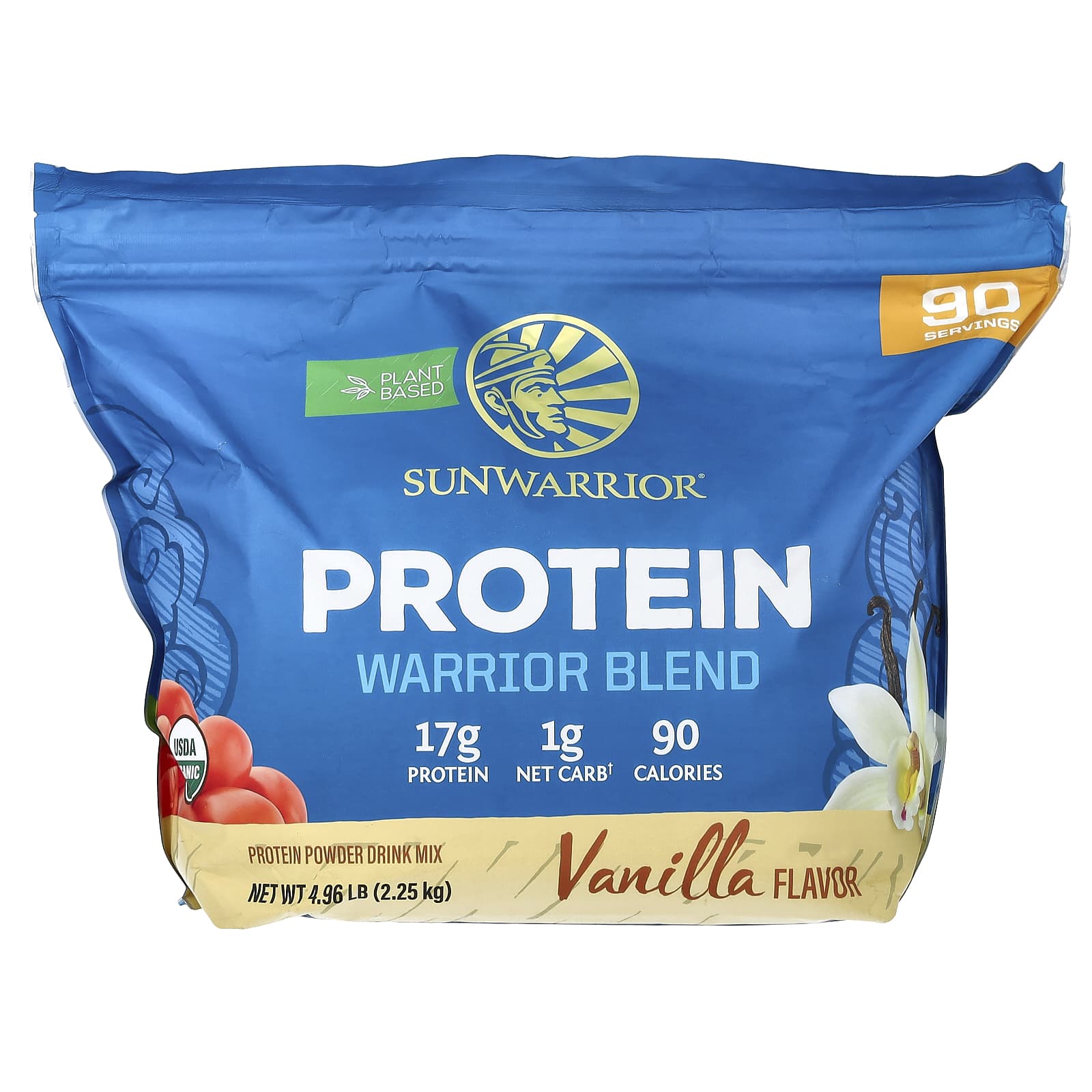 Sunwarrior, Warrior Blend, Protein, Vanilla, 4.96 lb (2.25 kg) - Image 1