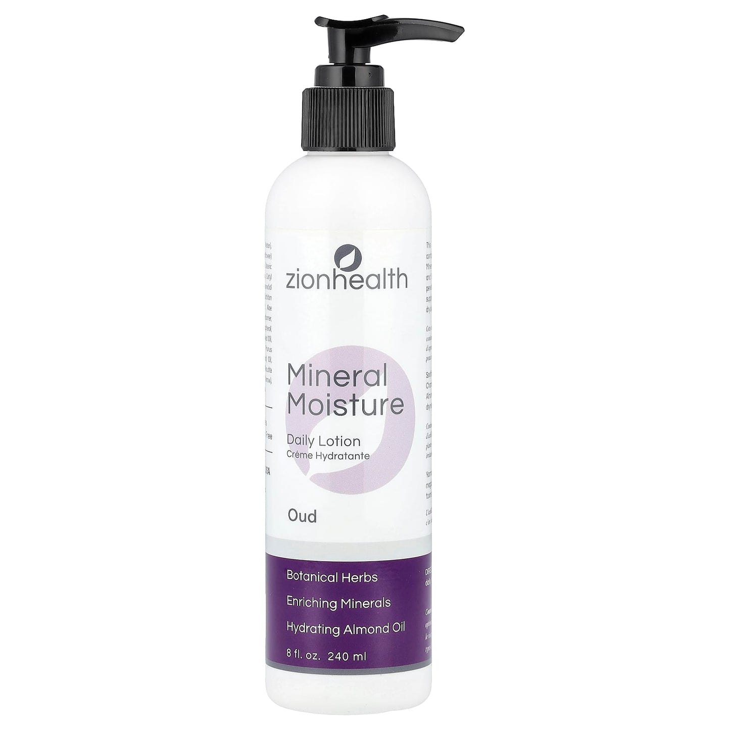Zion Health, Mineral Moisture Daily Lotion, Oud , 8 fl oz (240 ml) - Image 1