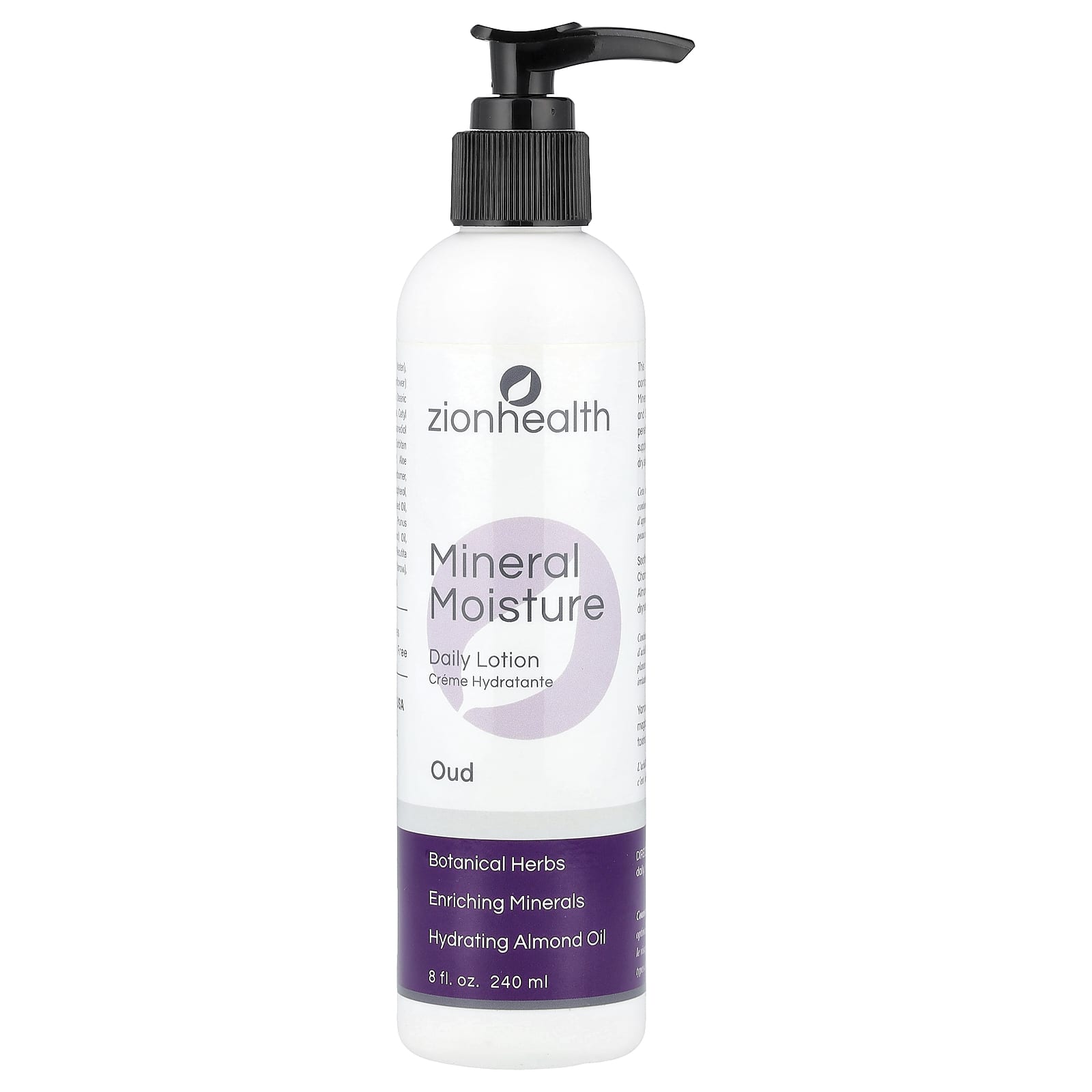 Zion Health, Mineral Moisture Daily Lotion, Oud , 8 fl oz (240 ml) - Image 1