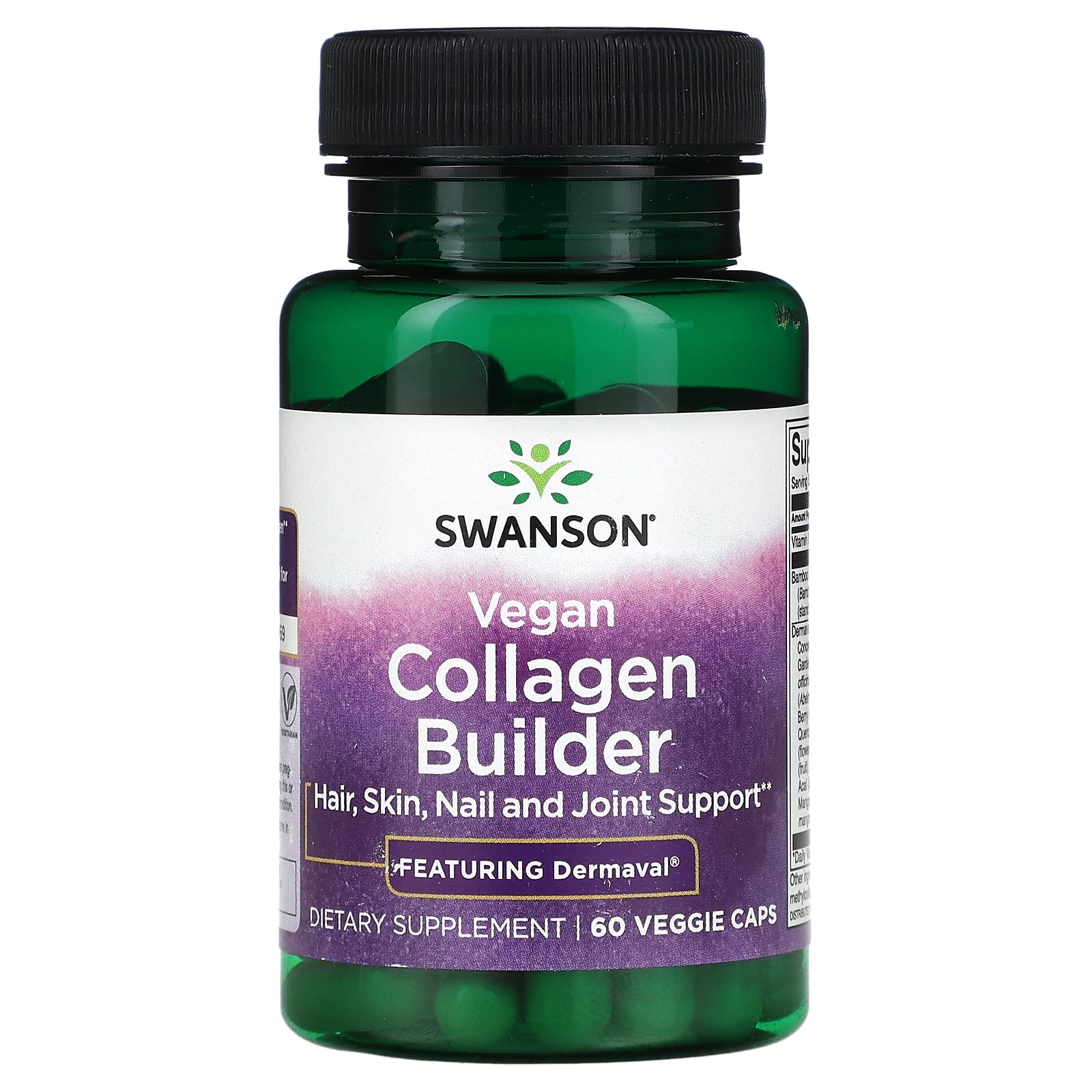 Swanson, Vegan Collagen Builder, 60 Veggie Capsules - Image 1
