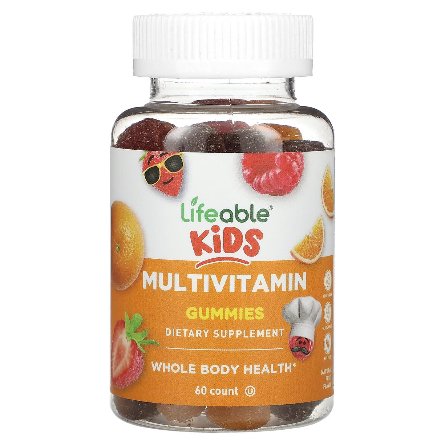 Lifeable, Kids Multivitamin Gummies, Natural Fruit, 60 Gummies - Image 1