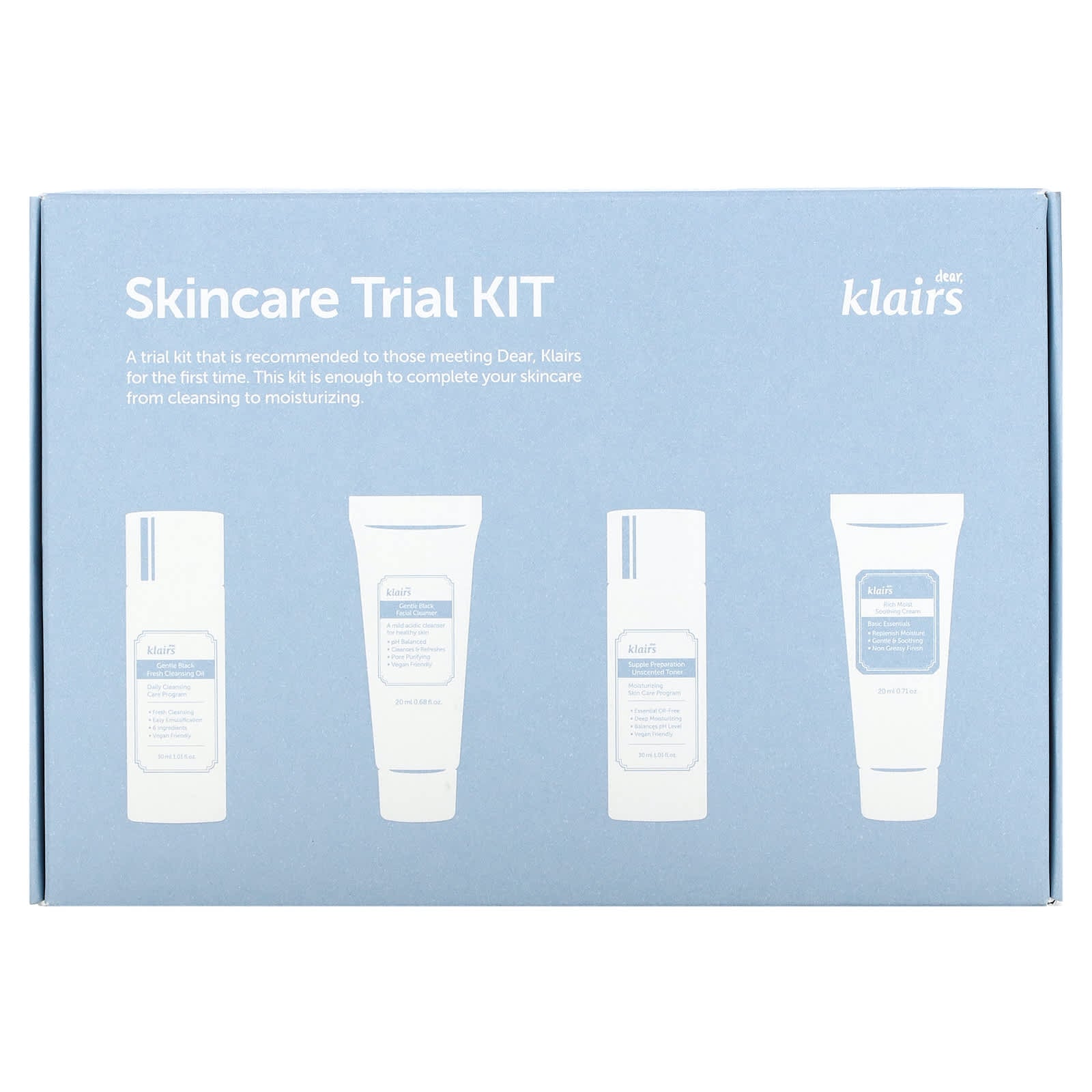 Dear, Klairs 4-Piece Skincare Trial Kit, Gentle & Soothing for All Skin Types - Image 2
