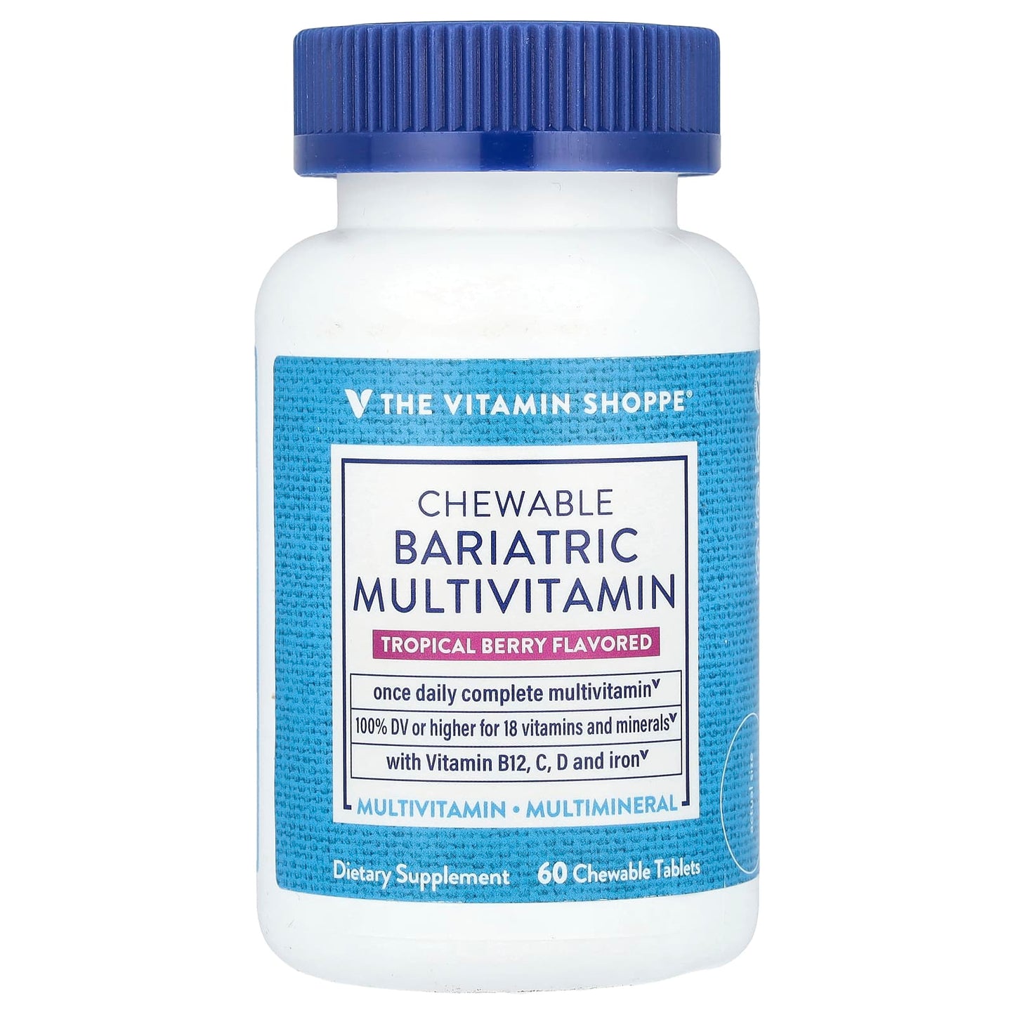 The Vitamin Shoppe, Chewable Bariatric Multivitamin, Tropical Berry, 60 Chewable Tablets - Image 1