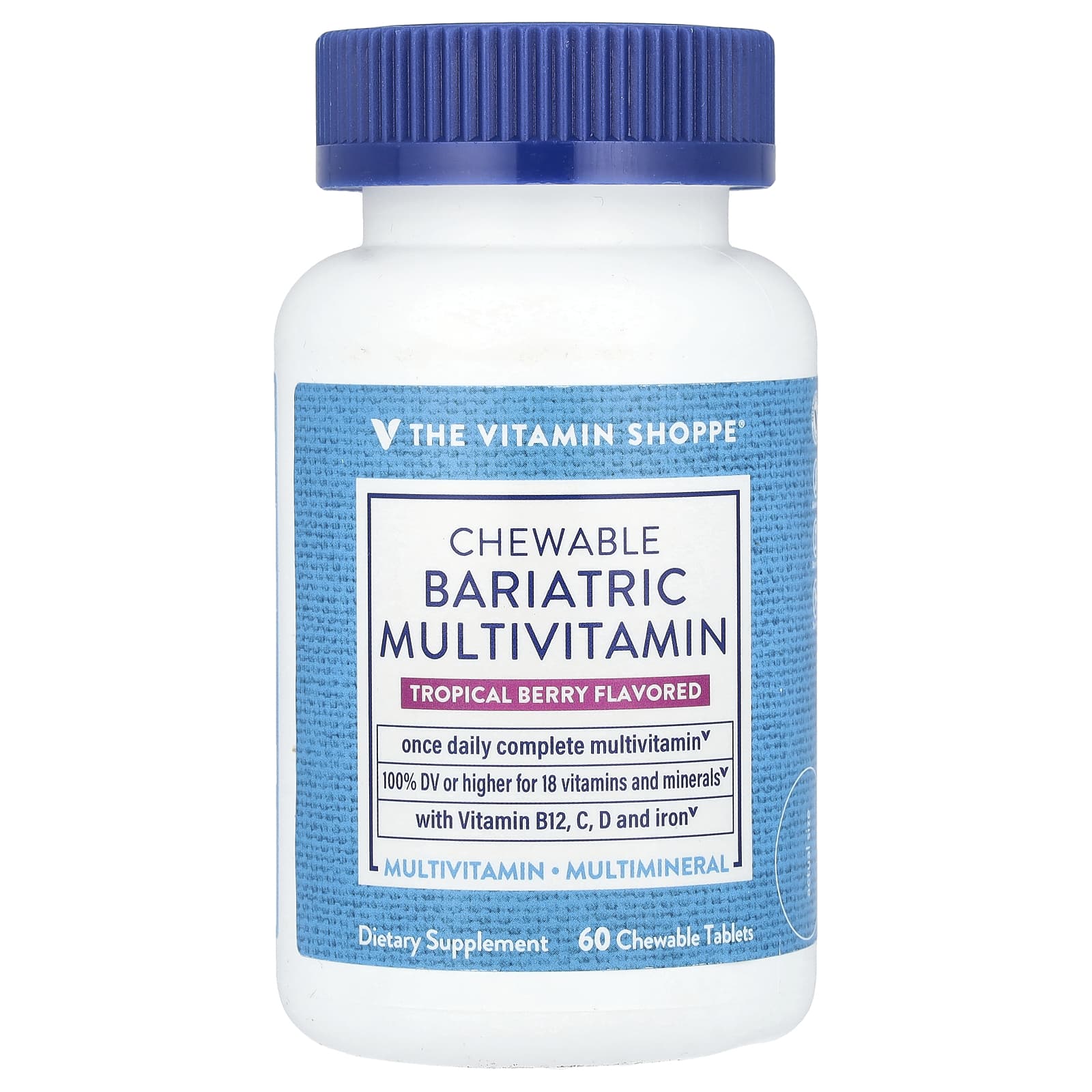The Vitamin Shoppe, Chewable Bariatric Multivitamin, Tropical Berry, 60 Chewable Tablets - Image 1