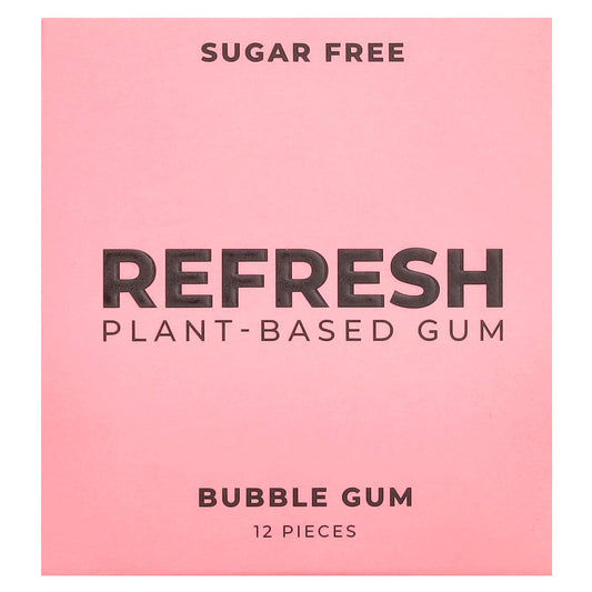 Refresh Gum, Plant-Based Bubble Gum, 12 Pieces - Image 1