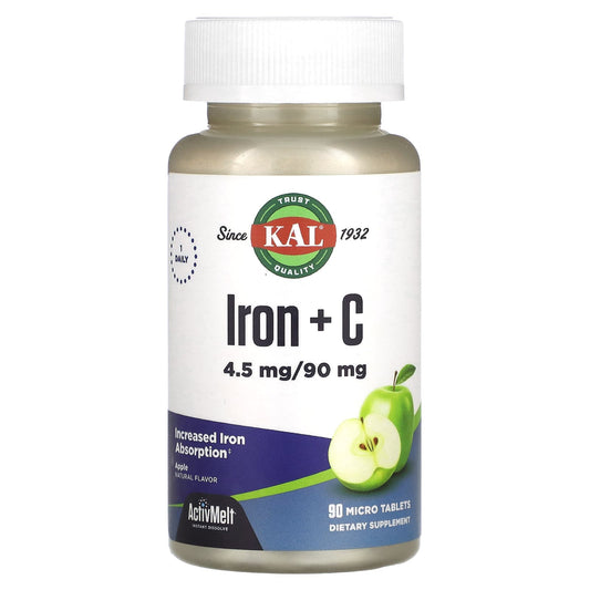Boost Energy with KAL Iron + C ActivMelt - 90 Tablets - Image 1